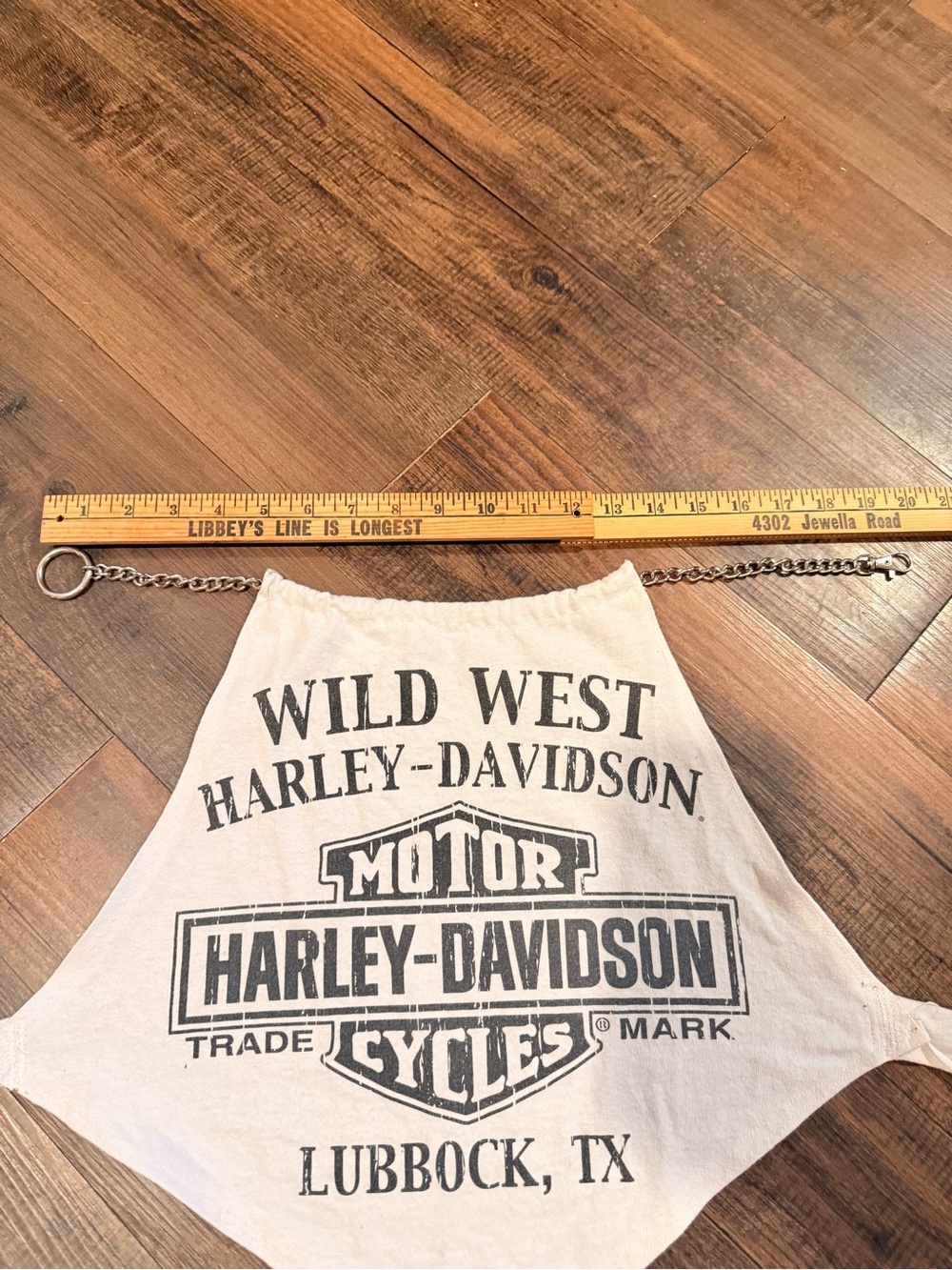 Harley-Davidson Wild West Lubbock Custom Halter Top- White with Black Print - Picture 4 of 10
